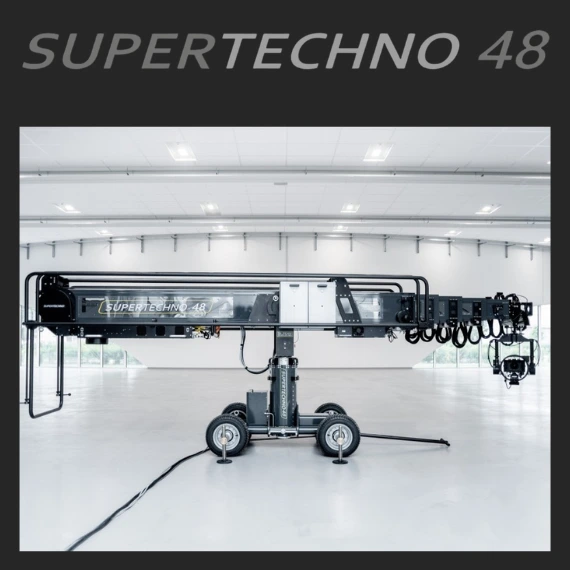 supertechno48 camera crane in white studio