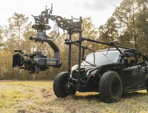 titan remote head on rig in woodland - hired from the grip company